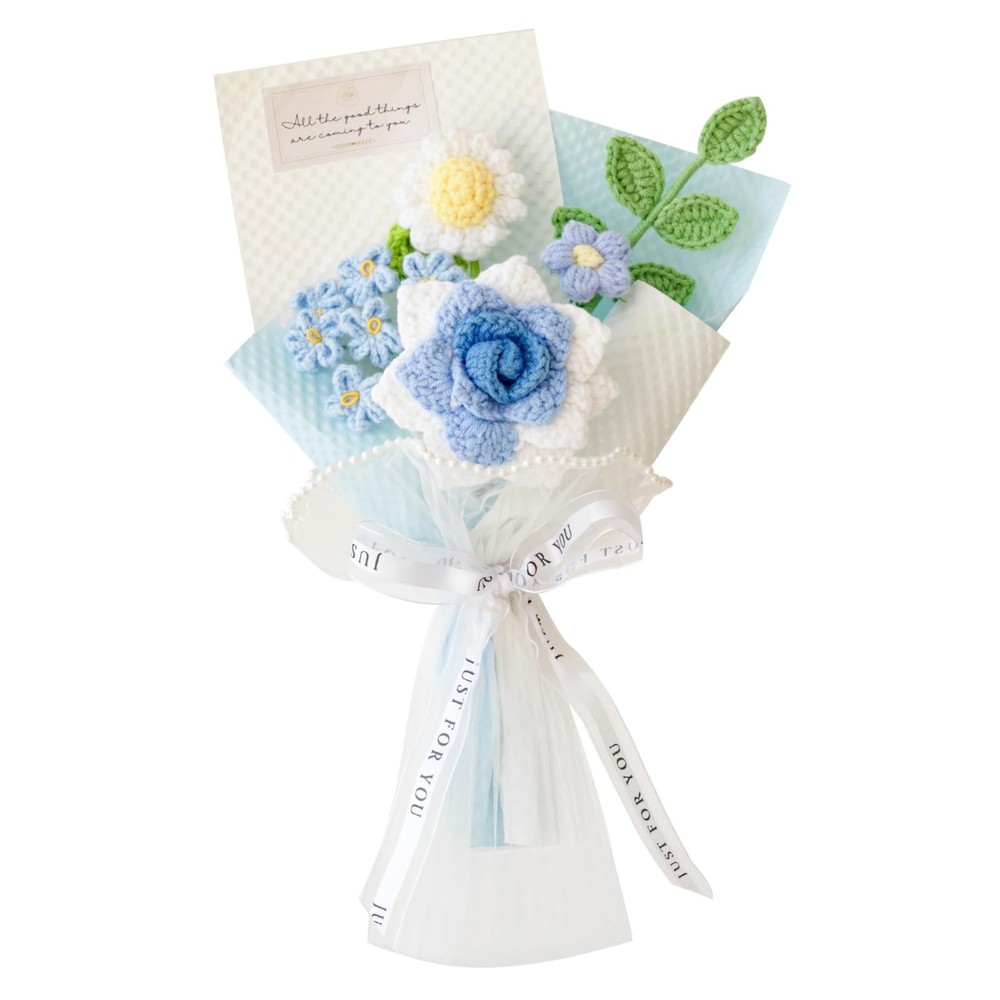 Hand-Woven Flower Bouquet Finished（1pcs） for Valentine's Day Girlfriend Gift ...