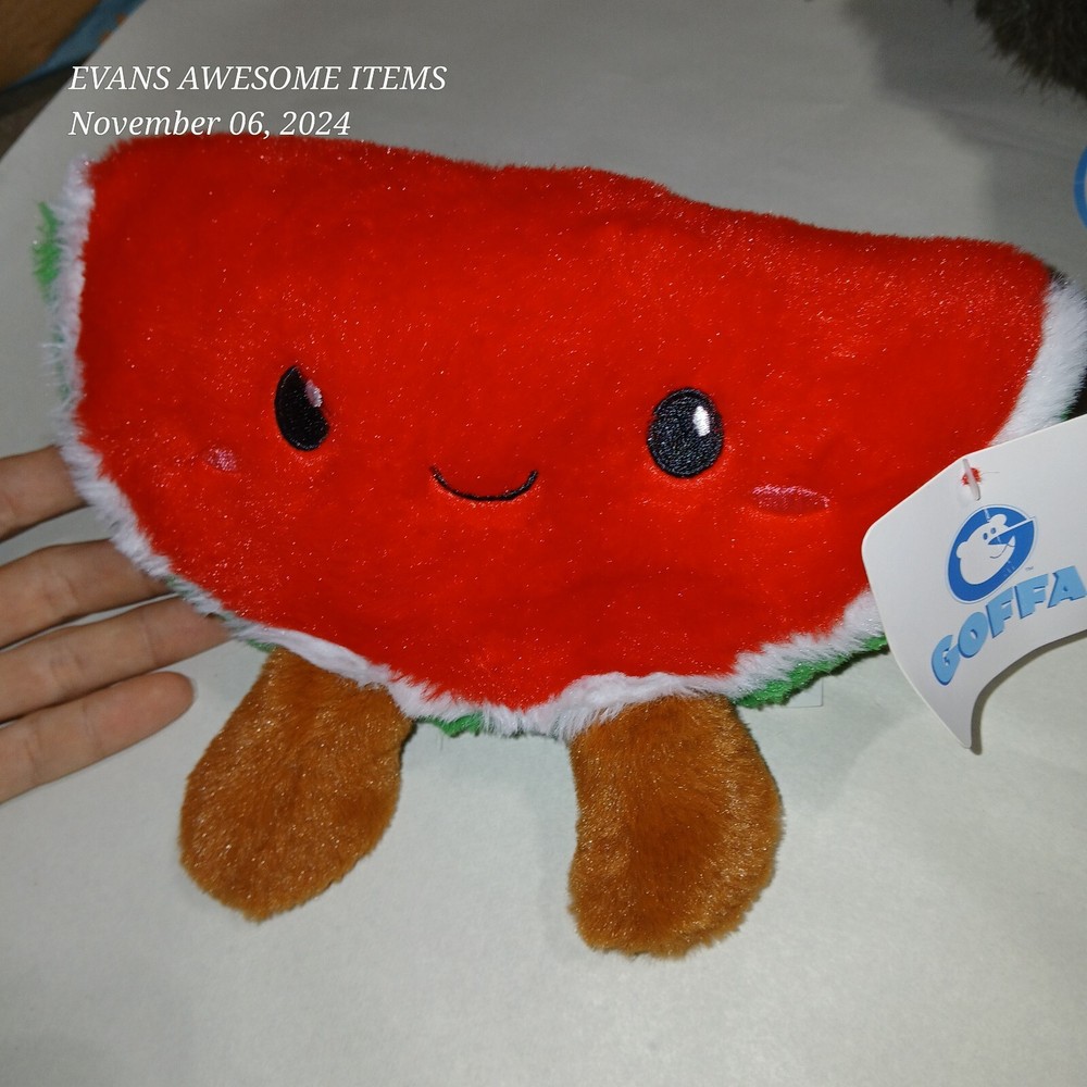 Goffa Watermelon Slice Stuffed Plush Toy -  Happy Face 8in