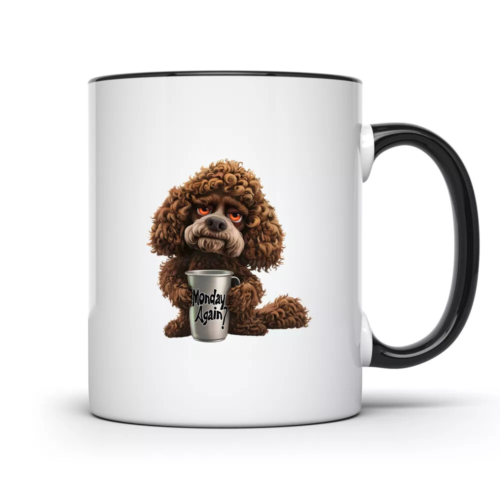 Dog Monday Again? Mug – 11oz Black Rim Coffee Cup – CCBM1671