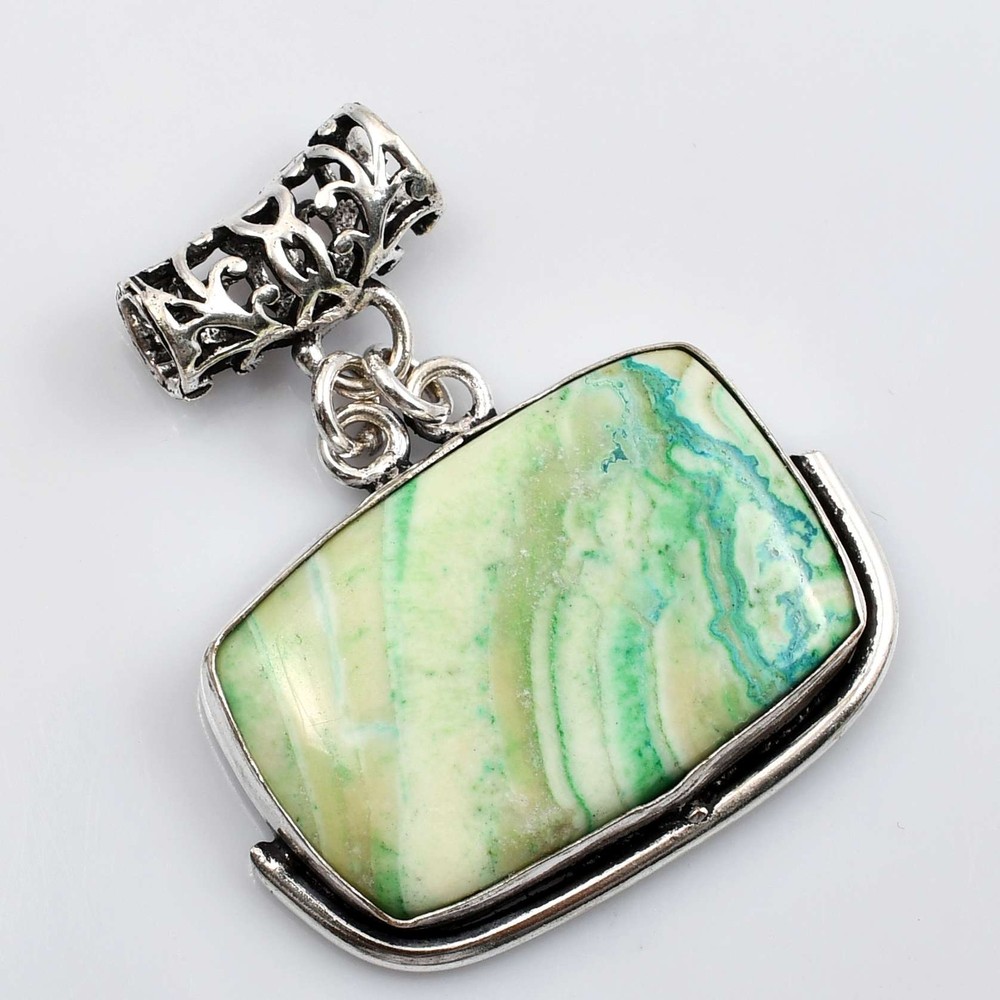 Dendrite Opal Gemstone Unique Lock Design Pendant Jewelry 1.76