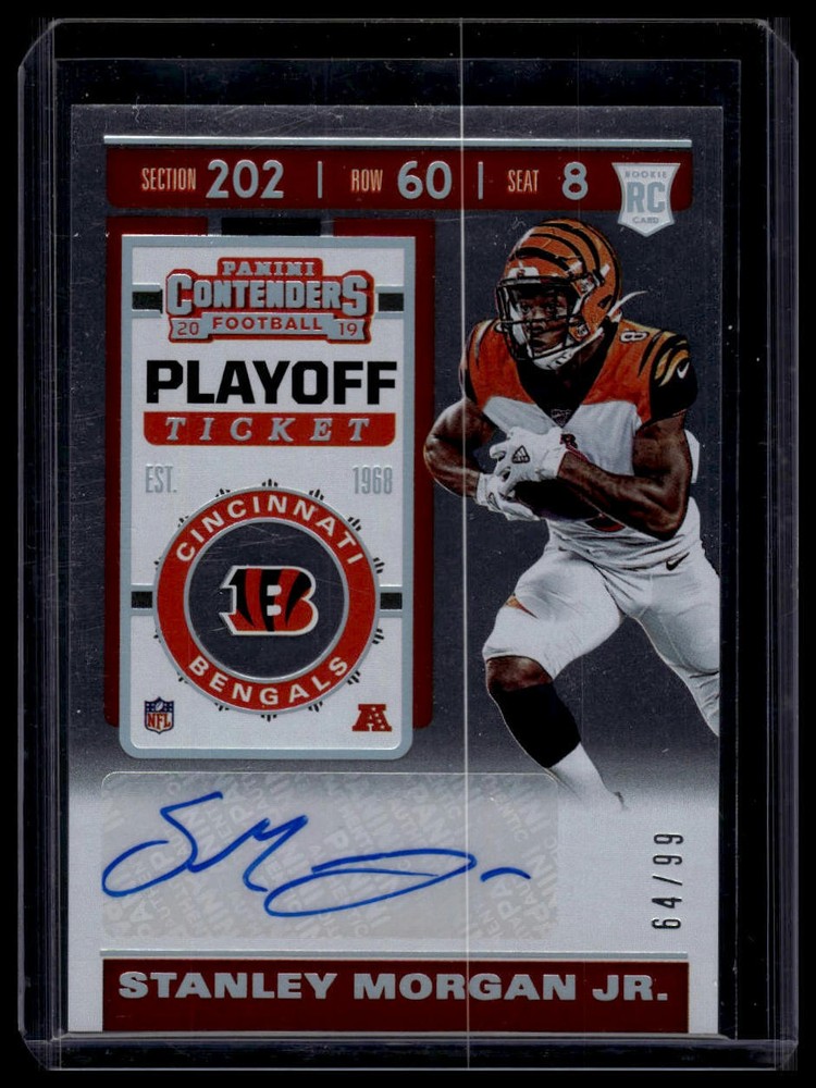 2019 Panini Contenders #210 Stanley Morgan Jr. Playoff Ticket #/99 Rookie Auto