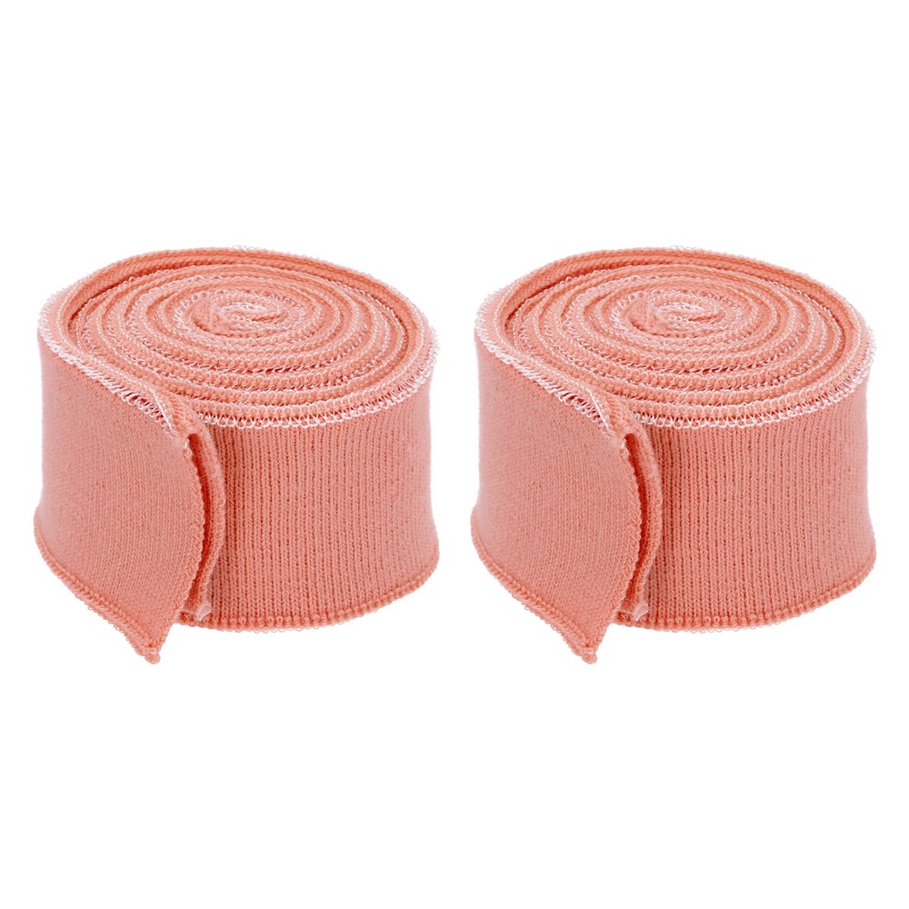2Pcs 1.5 Inch x 2.6ft Elastic Cuffs Knitted Ribbed Cotton Fabric Watermelon Red