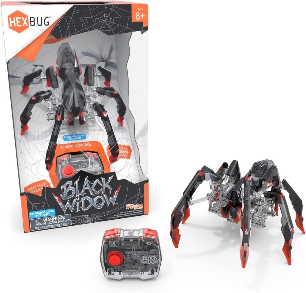 HEXBUG Rechargeable Remote Control Black Widow Robot Spider Toy for Kids  