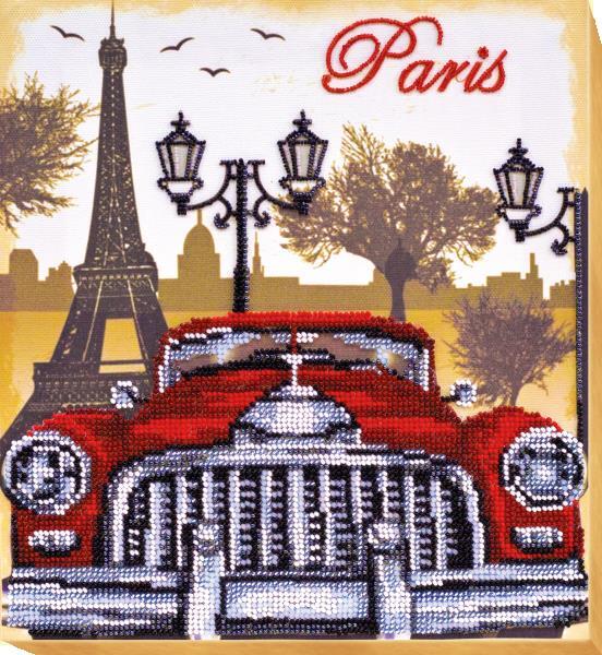 Bead embroidery kit Red and black needlework kit Art canvas beadwork pattern