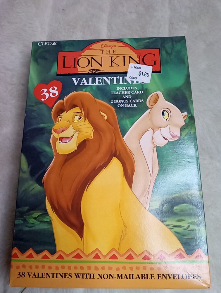 Vtt 1990s Disney’s Lion King Valentine’s Day Cards 38 Cards w/ Teacher Card NEW