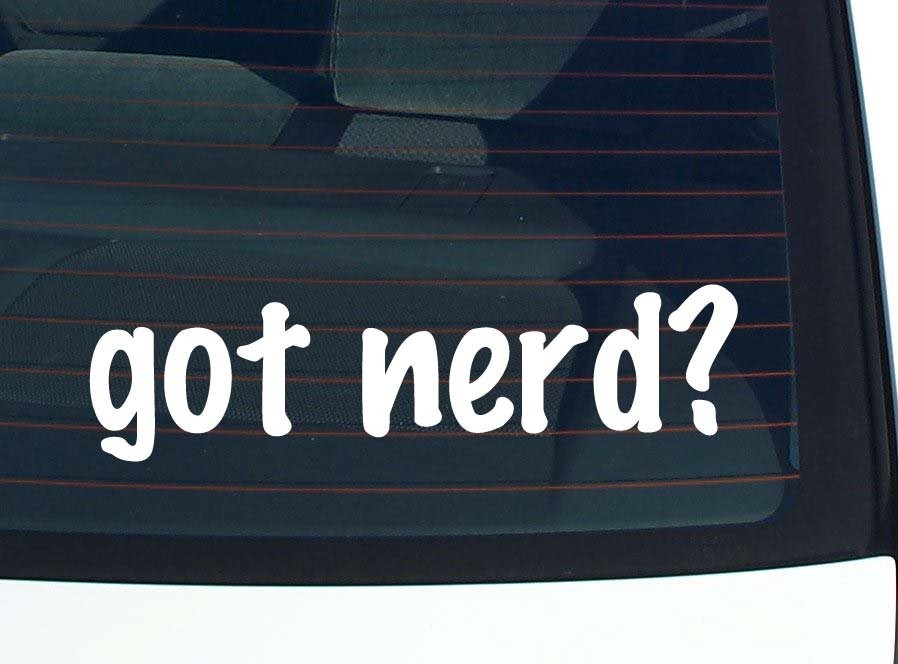 Nerd Car Decal Funny Vinyl Bumper Sticker for Window