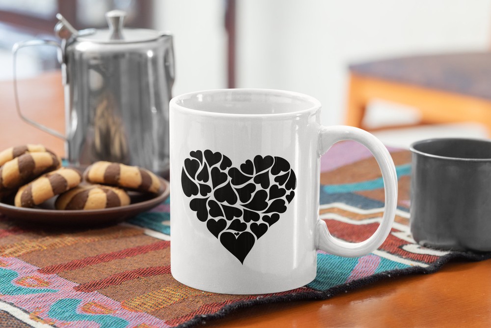 Valentine's Heart Love Coffee Mug Gift for Him Her Coffee Lovers  