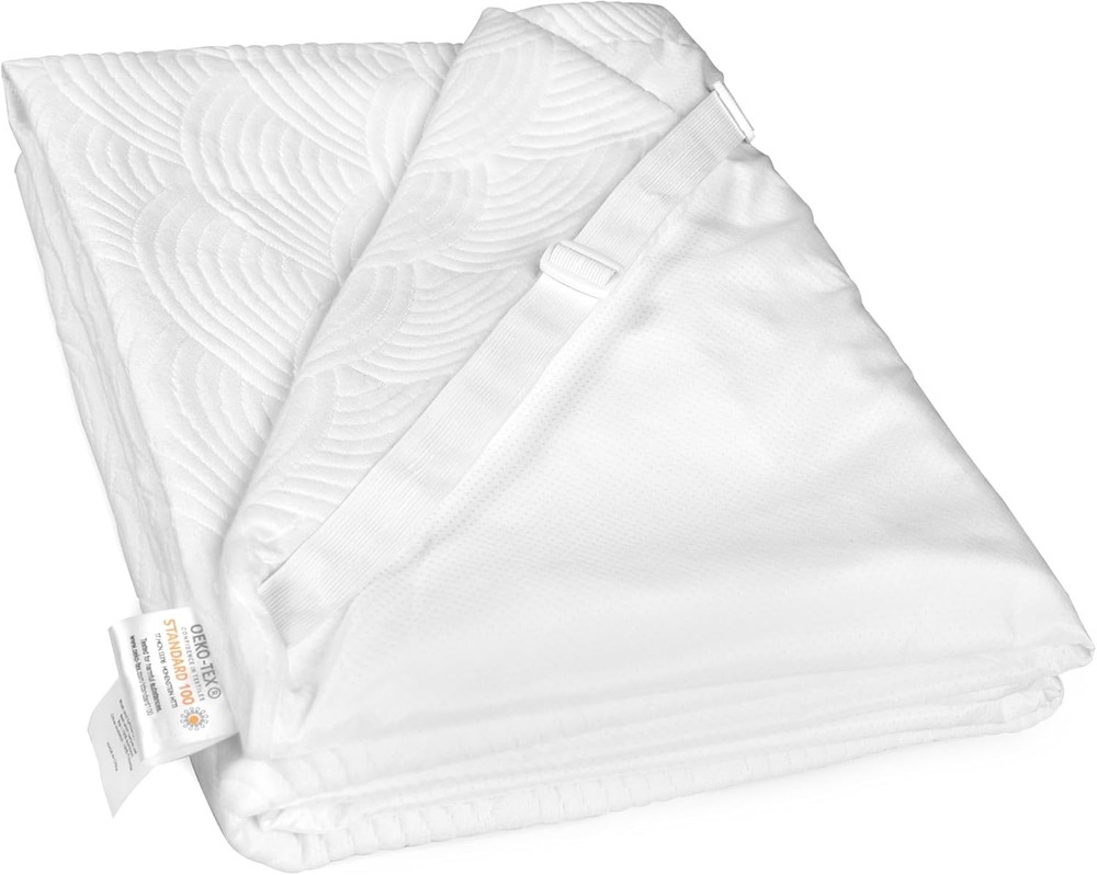 Zenzy 4 Inch Full Bamboo Mattress Topper Cover Oeko-TEX Certified Cooling Comfort