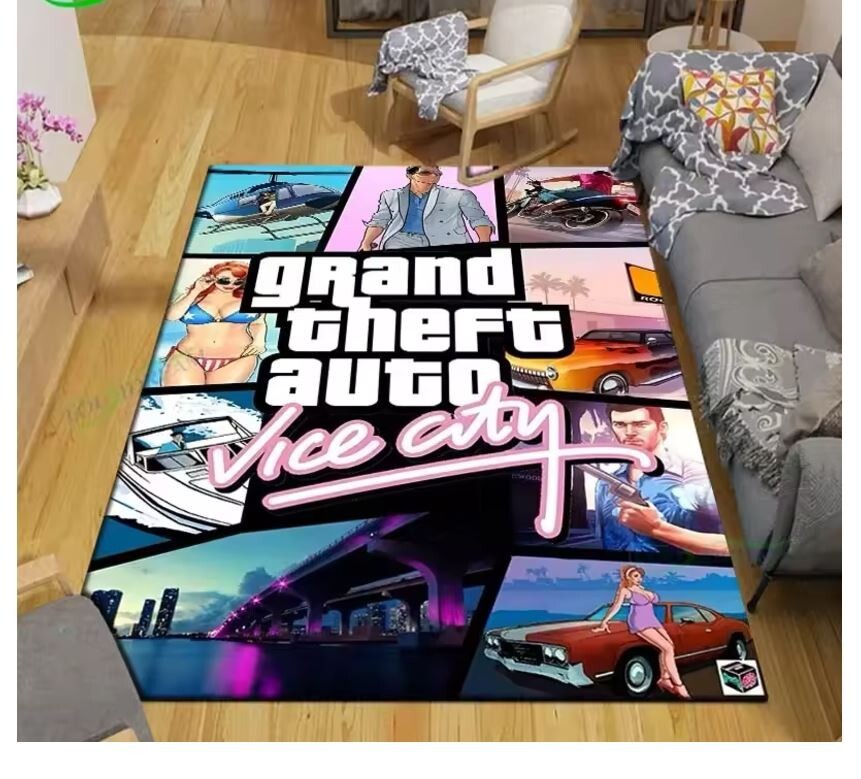GTA Vice City Large Rug 160x200cm Gaming Carpet Big Size