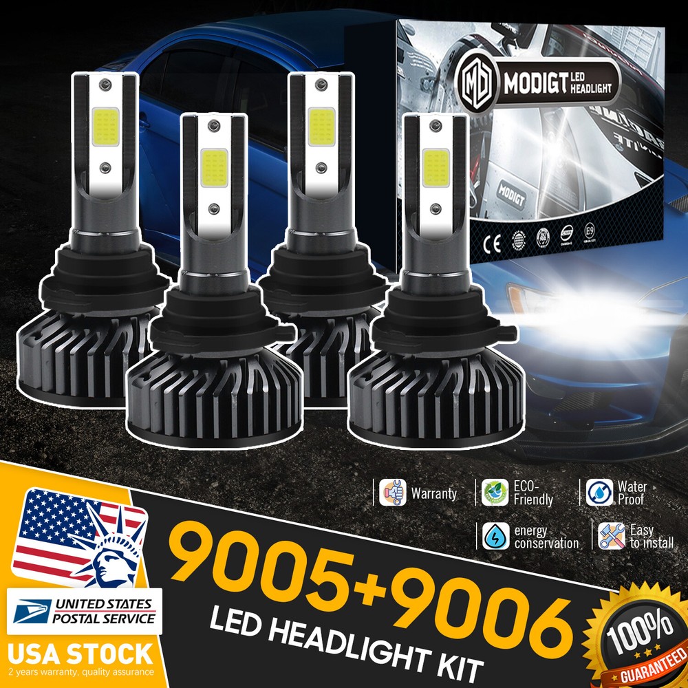 9005 9006 LED Combo White 6000K Headlight Kit High Low Beam Bulbs For Nissan US