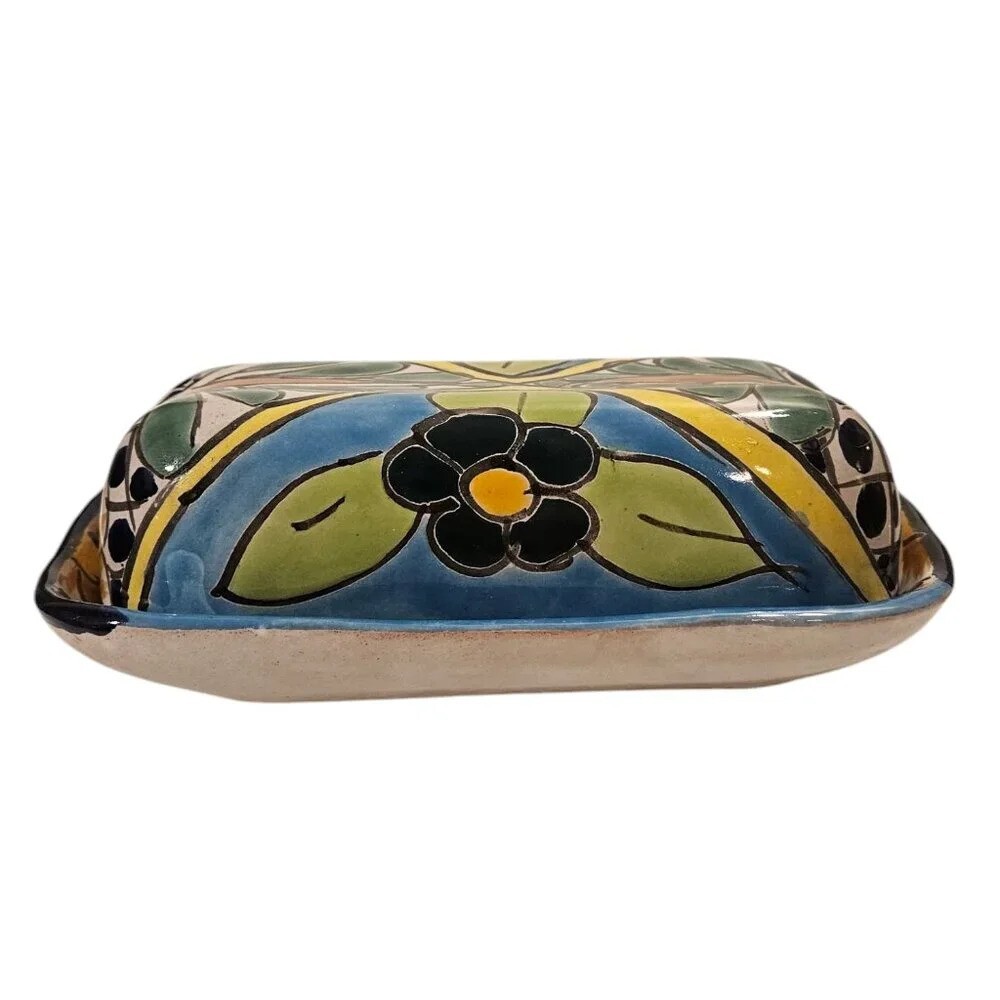Talavera Butter Dish - Bright and Hand Crafted - Beautiful !!!!!