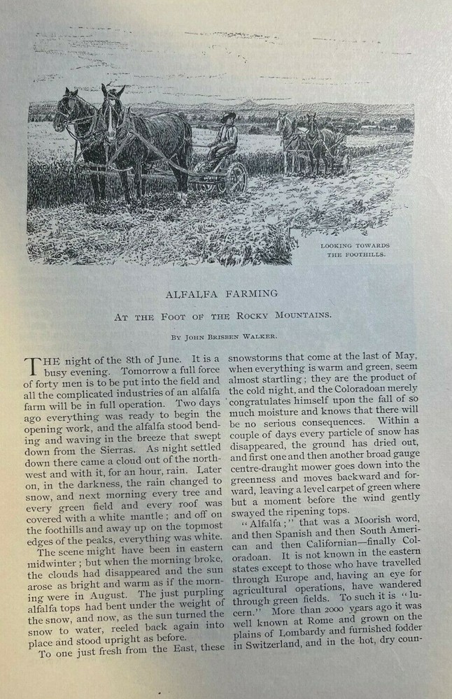 1891 Alfalfa Farming in the Rocky Mountains illustrated