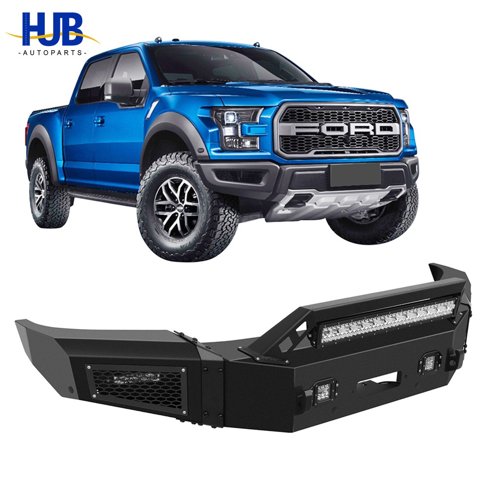 Front Bumper W/5x LED Lights & Winch Plate w/D-Rings For 2018-2020 Ford F-150