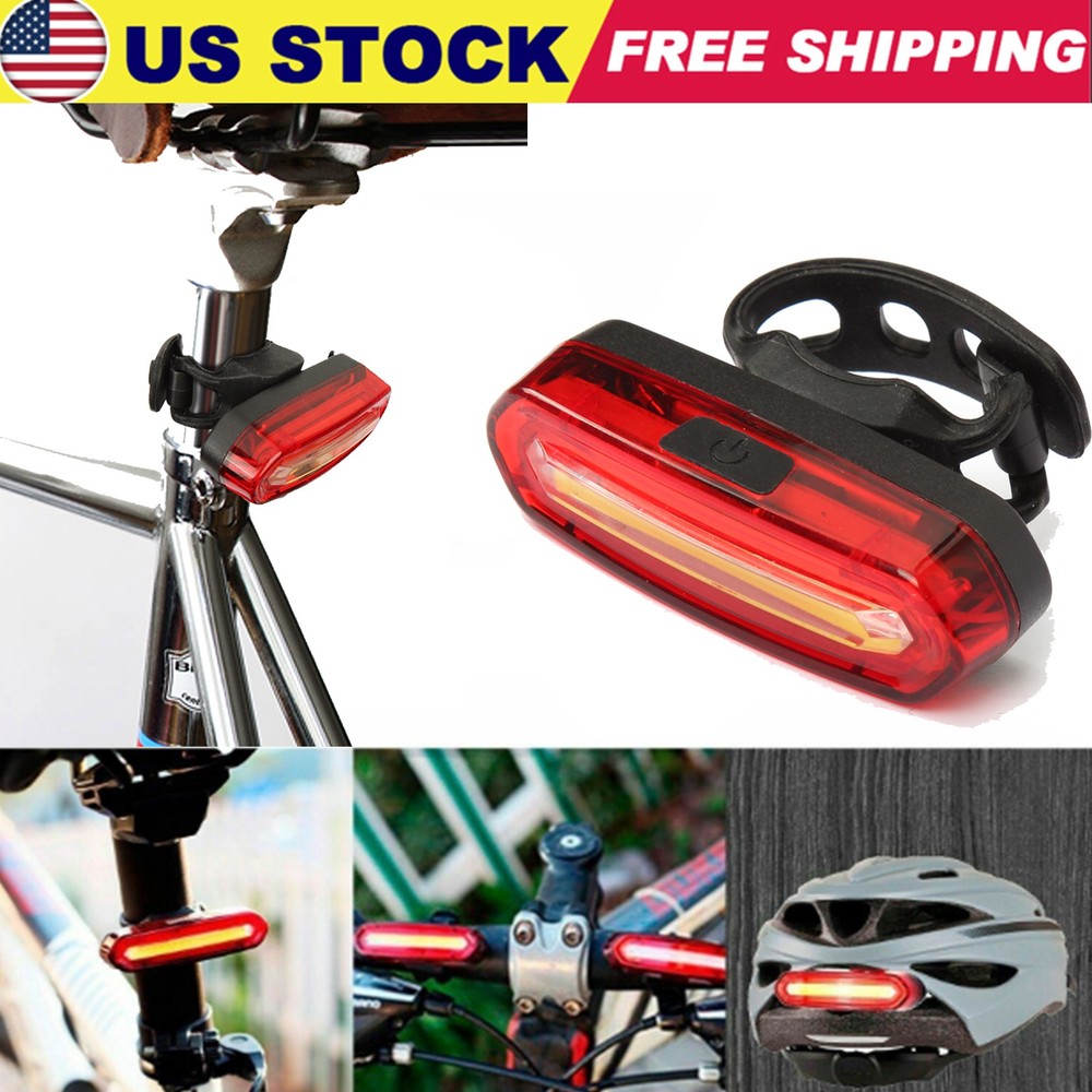 LED Bicycle Cycling Tail Light 6 Modes USB Rechargeable Bike Rear Warning Lamp