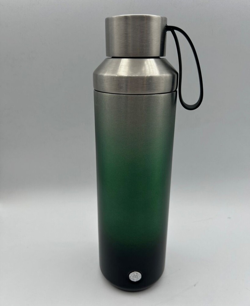 NWT STARBUCKS Stainless Steel Water Bottle 20 oz Green Ombré Rubber Hook
