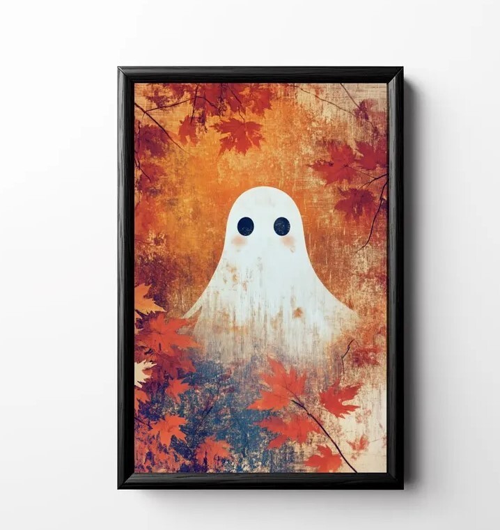Spooky Fall Ghost Printable Halloween Wall Art Decor