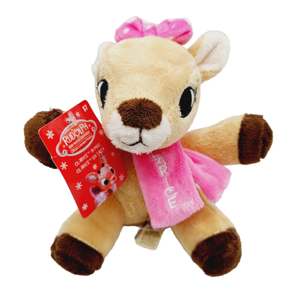 Dan Dee Rudolph The Red Nosed Reindeer Clarice Plush Pink Scarf Bow 5