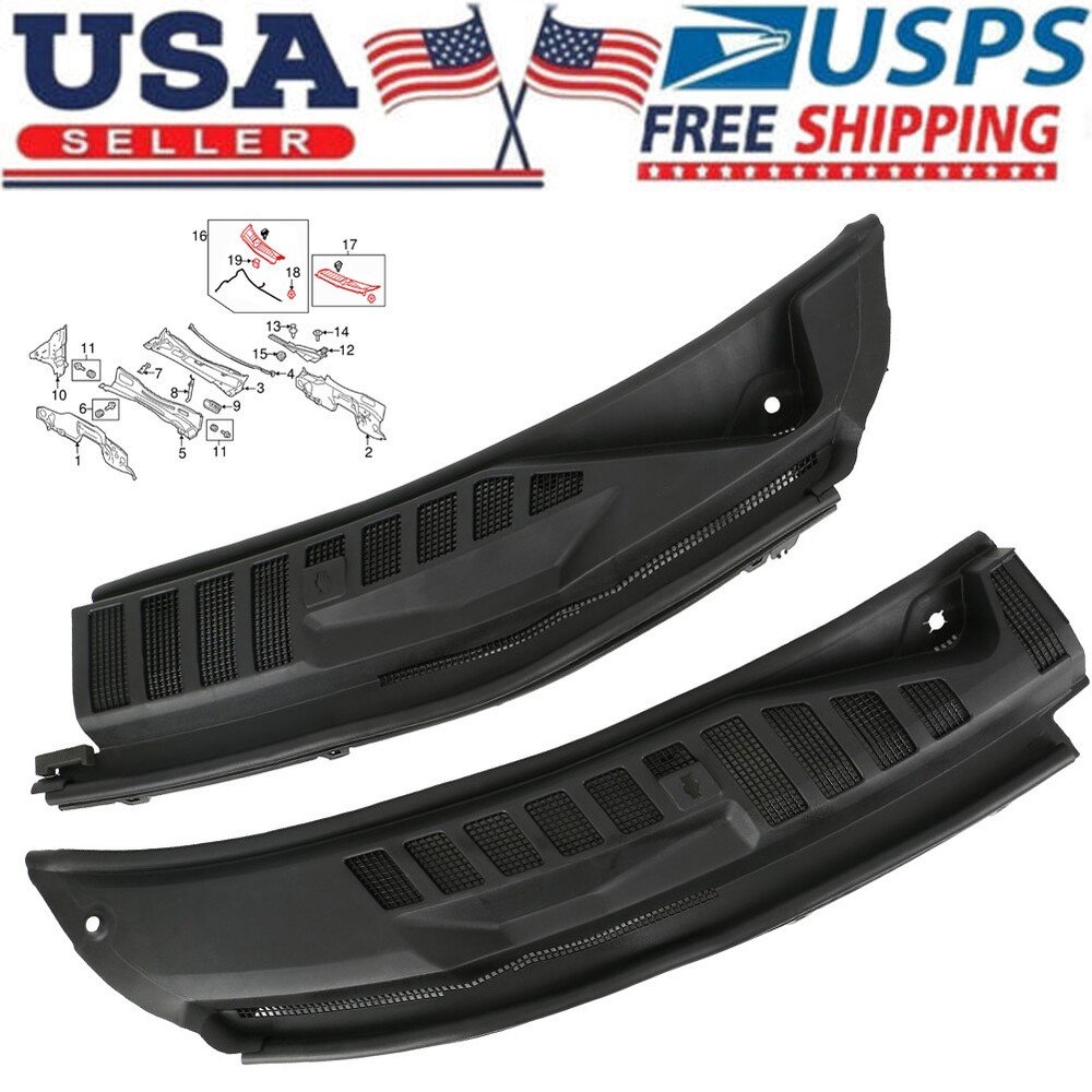 2Pcs For 17-22 Ford Super Duty F250 F350 F550 Windshield Wiper Cowl Panel Grille
