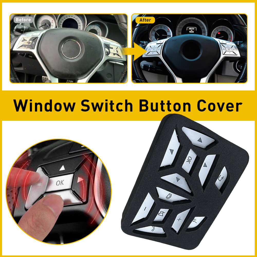 Steering Wheel Button Cover Trim For Mercedes Benz E C Class W204 12-16 Chrome