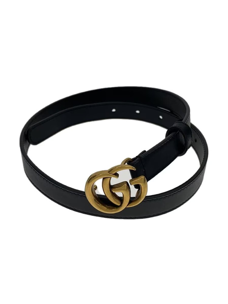GUCCI Women's Black Double G Belt Sizes 65-26 Style 409417 AP00T 325040