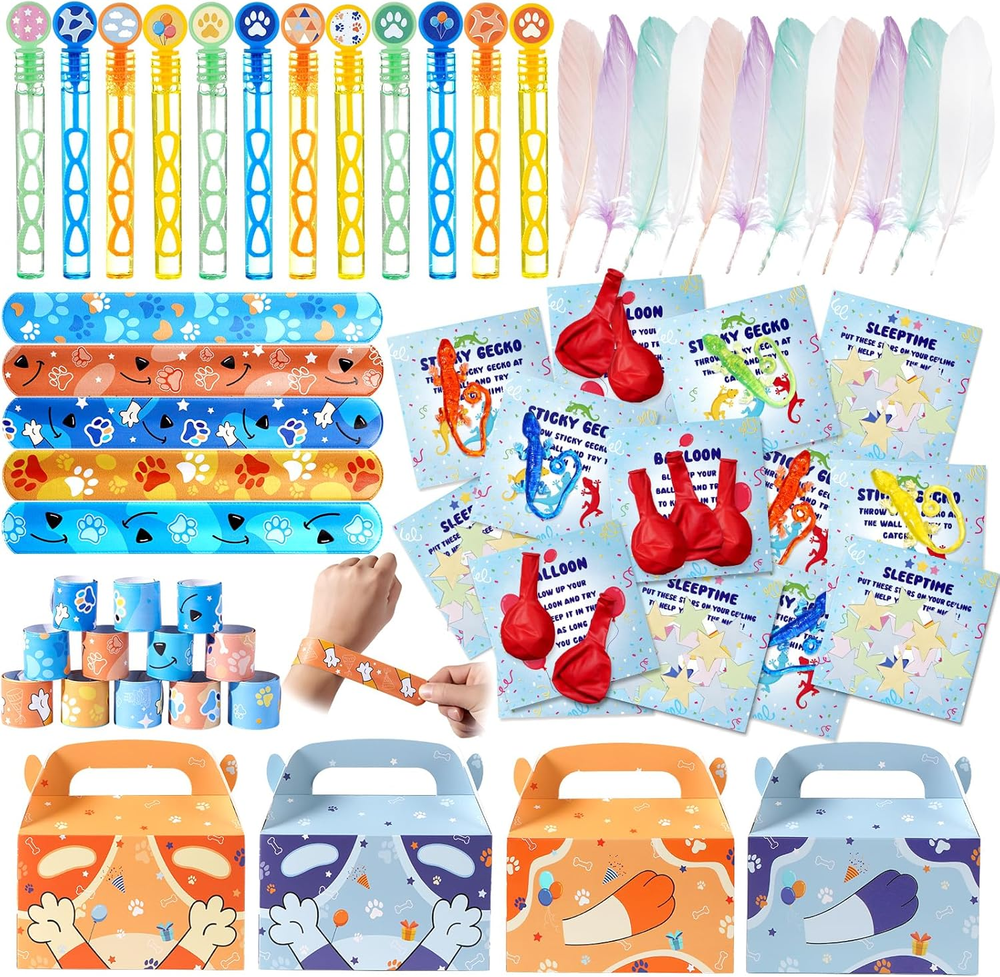 120Pcs Blue Dog Party Favors Sticky Decorations for Kids Birthday Supplies