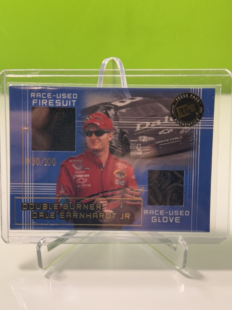 2001 Press Pass Dale Earnhardt Jr Race Used Firesuit & Glove Relic SP 30/100