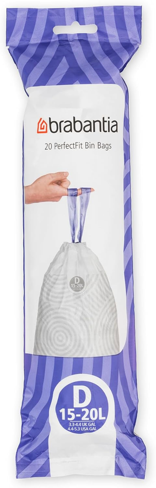 Perfectfit Trash Bags (Size D / 4-5.3 Gal) Thick Plastic Trash Can Liners with D