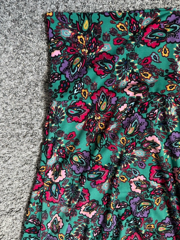 LulaRoe Women's Maxi Skirt Blue Multicolor Paisley Floral Print Size S