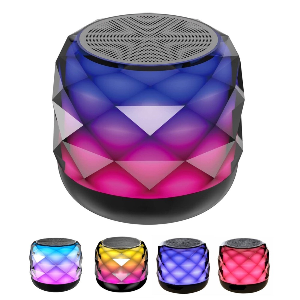 Mini Bluetooth Speaker with Colorful Lights - Wireless Portable Hifi Sound