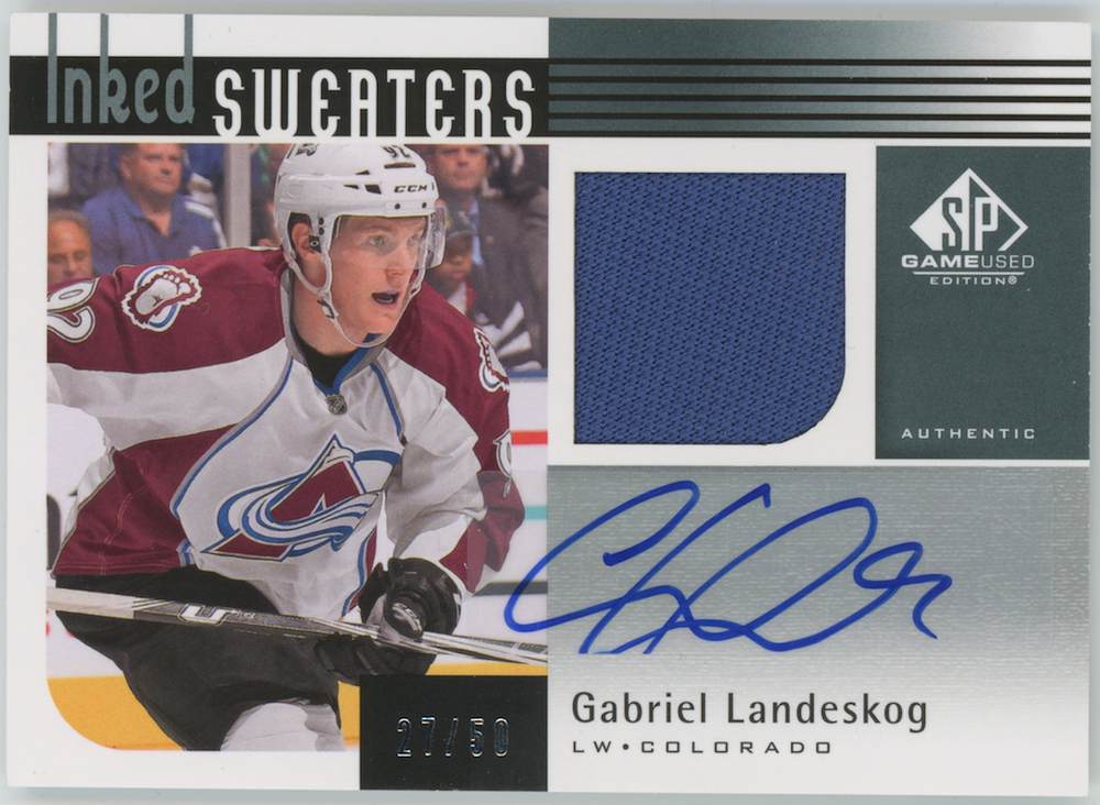 Gabriel Landeskog 2011-12 UD SP Game Used Inked Sweaters Auto IS-GL 50 26815