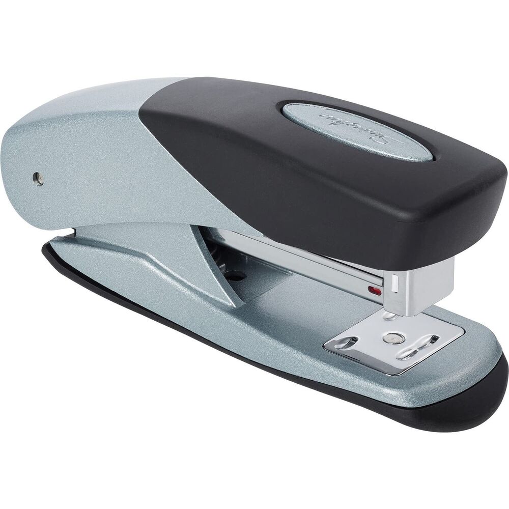 Stapler, 25 Sheets, Compact, Metal, Half Strip, Silver/Black (S7081026AZ)