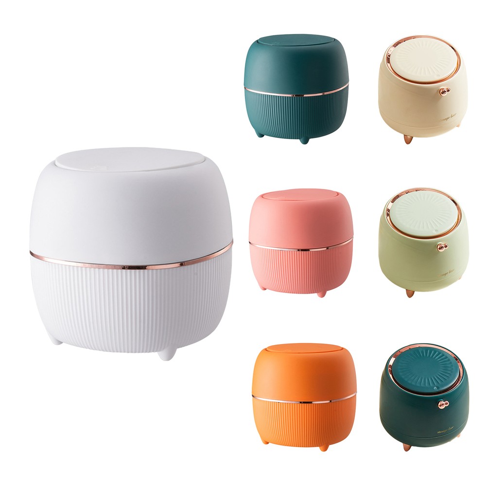 Small Trash Can Desktop Mini Waste Bin with Lid Desk Organizer Pen Holder