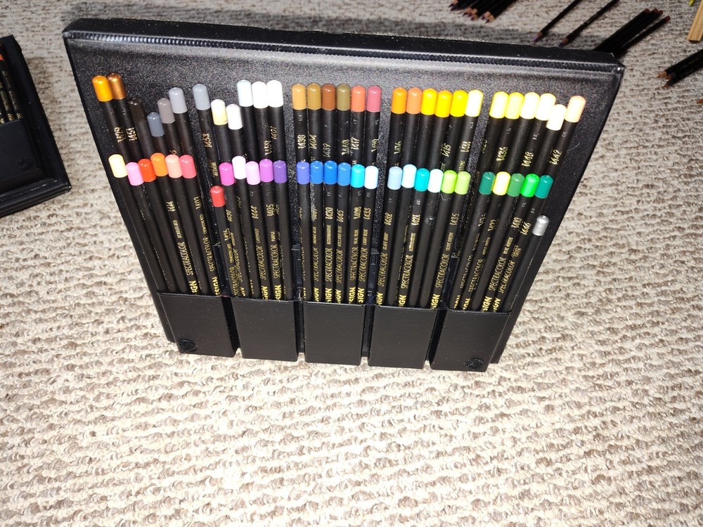Rare 60 Piece Design Spectracolor Colored Pencil Set With Easel ,  Slightly Used