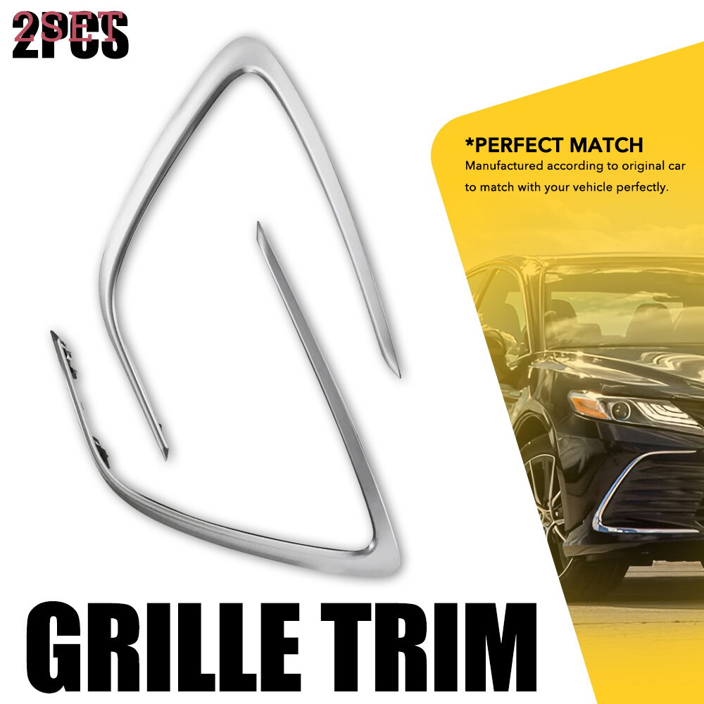 2set Fit 2021 2022-2023 Toyota Camry LE XLE Front Bumper Grille Grill Strip Trim