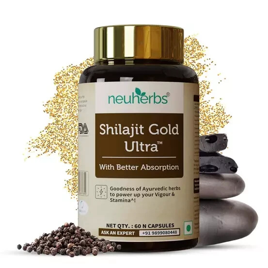 Neuherb Himalayan Premium Pure Shilajit Certified Ayurvedic 60 Caps, Pack of 1