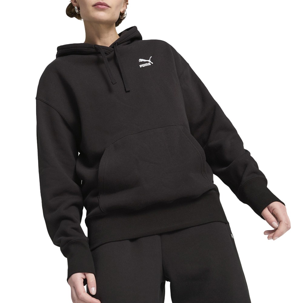 PUMA Better Classics Relaxed Pullover Hoodie Womens Black Casual Outerwear 62422
