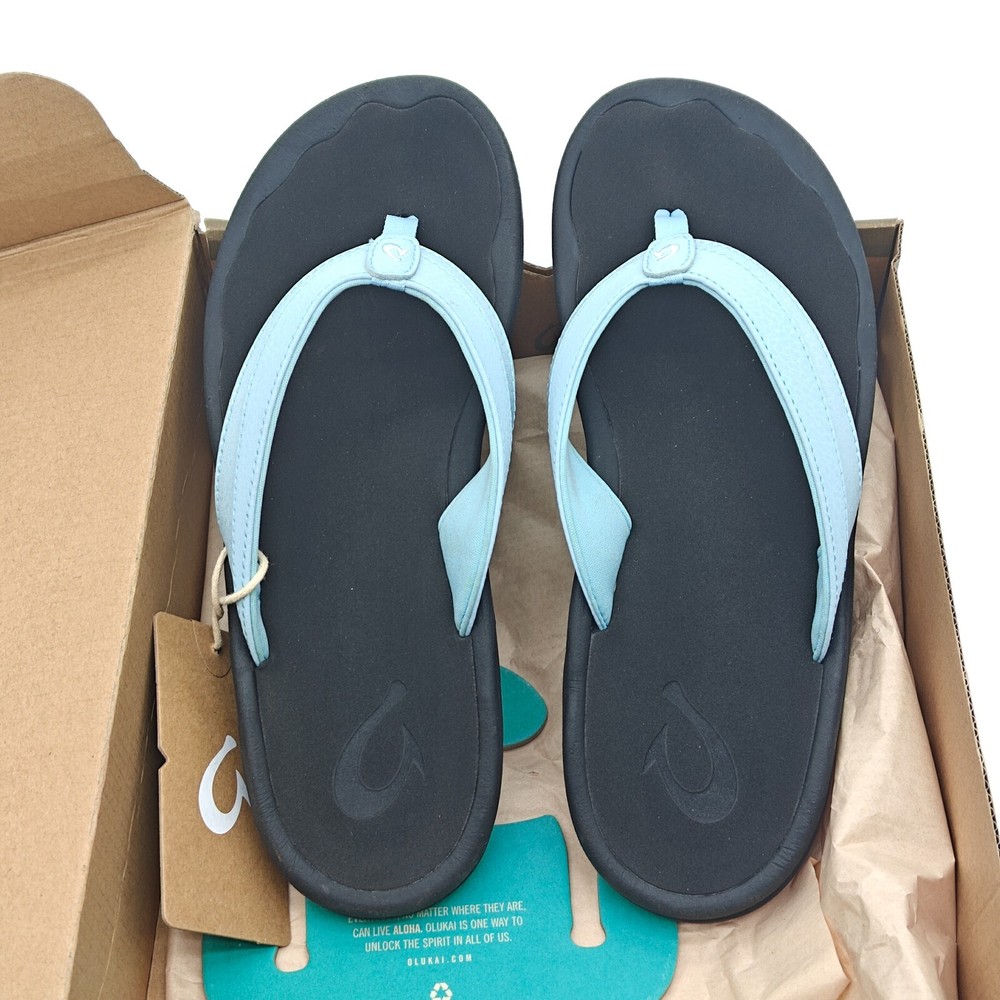OluKai Ohana Womens Blue Arch Support Flip Flops Sizes 7-9 12