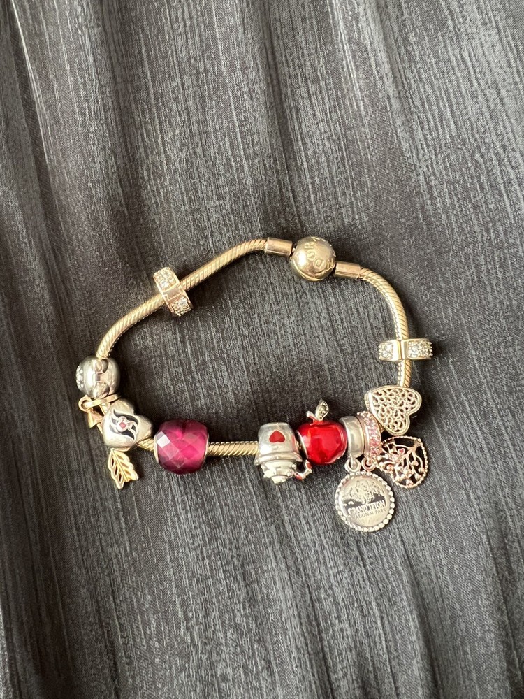 Authentic Pandora ESSENCE Bracelet Eith 12 Pandora Charms #586000