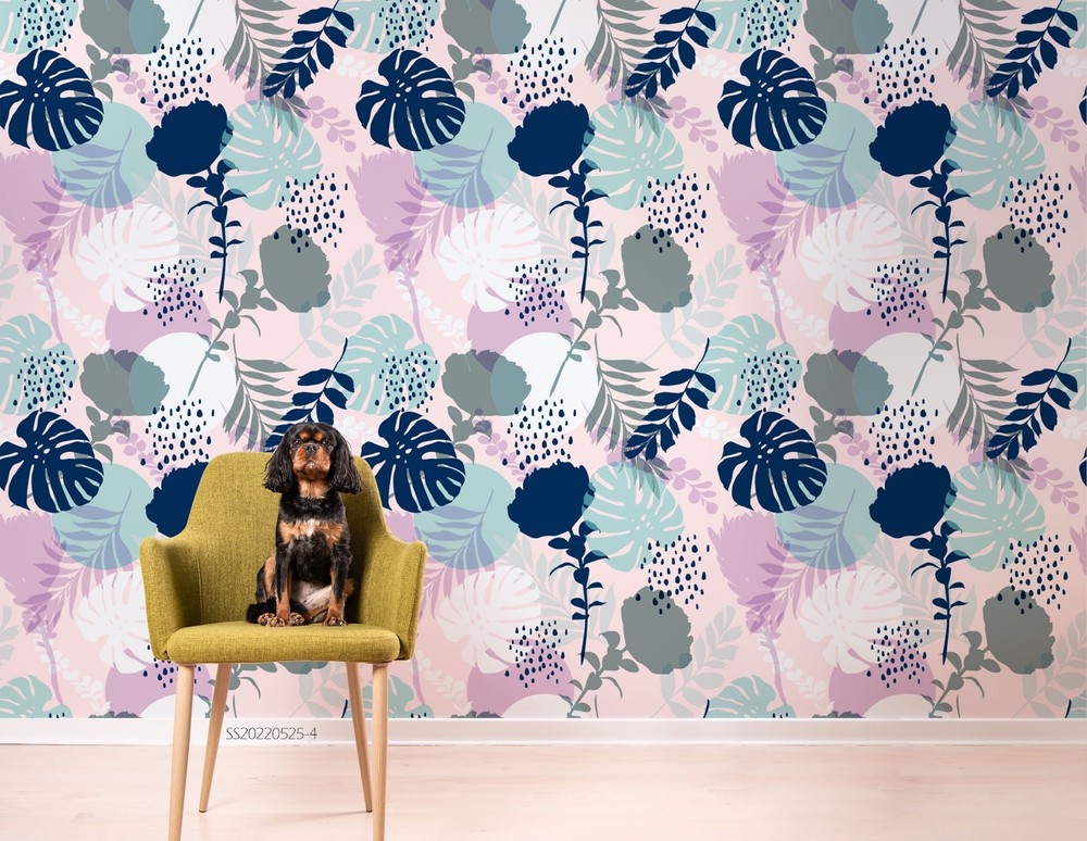 3D Flowers Leaves Watercolor Pattern Wall Murals Wallpaper Murals Wall Sticker