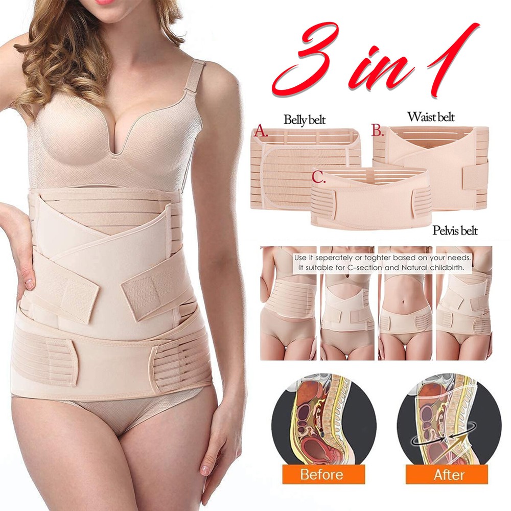 Postpartum Belly Wrap 3-in-1 Waist Pelvis Belt for Recovery US