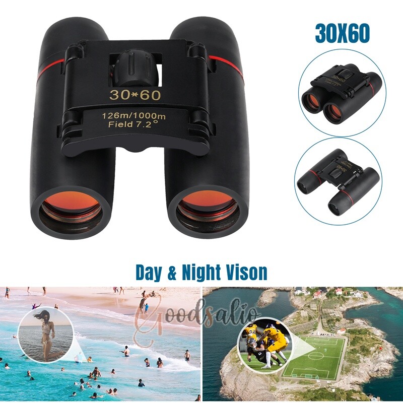 Binoculars 30x60 Zoom Outdoor Travel Compact Folding Telescope Hunting Day/Night