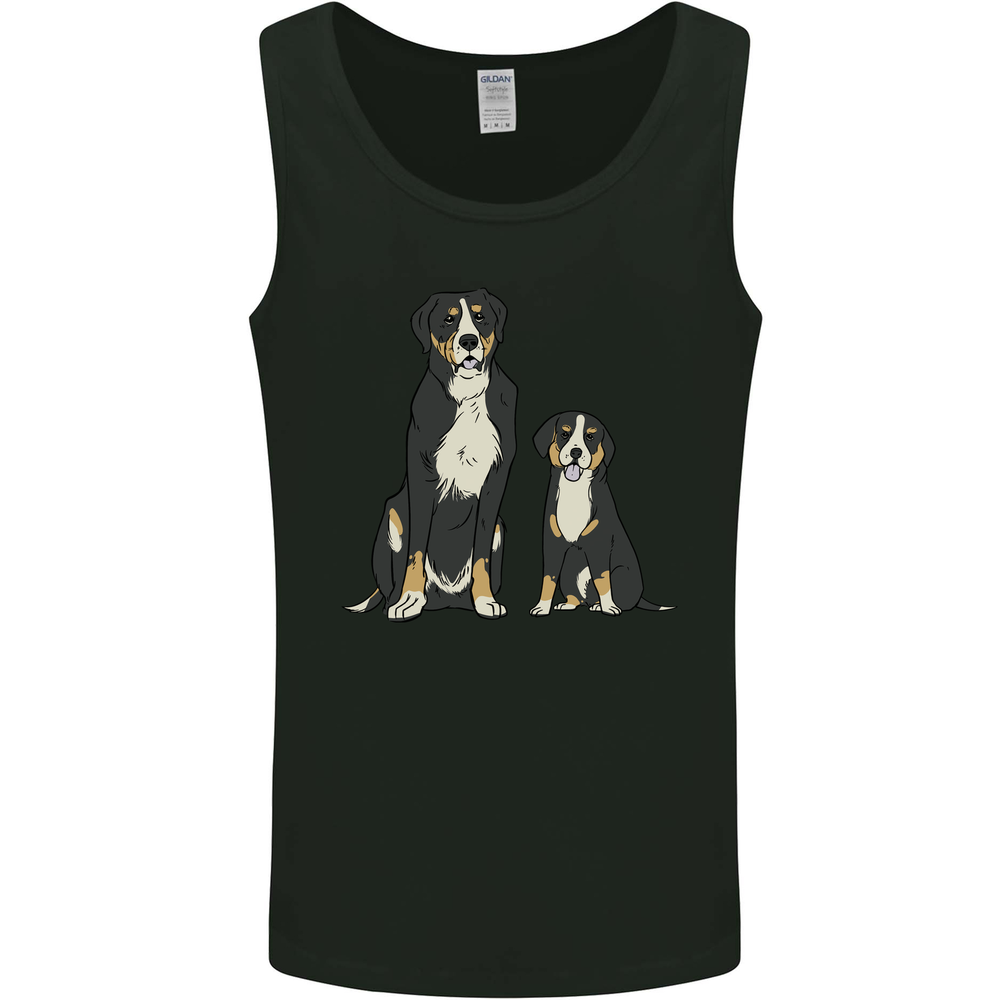 Swiss Mountain Dog & Puppy Sennenhund Mens Vest Tank Top