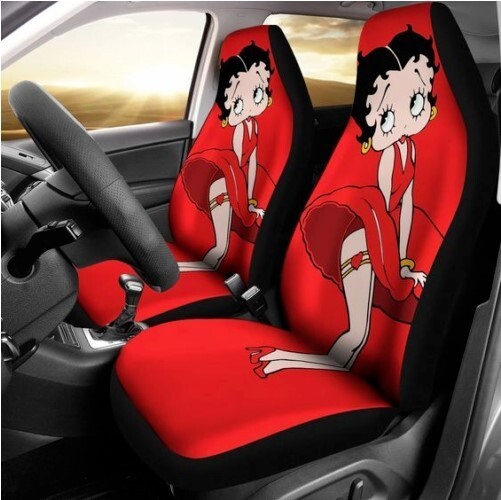 Cartoon Fan Gift Betty Boop Set of 2 Universal Front Car Seat Covers Protection