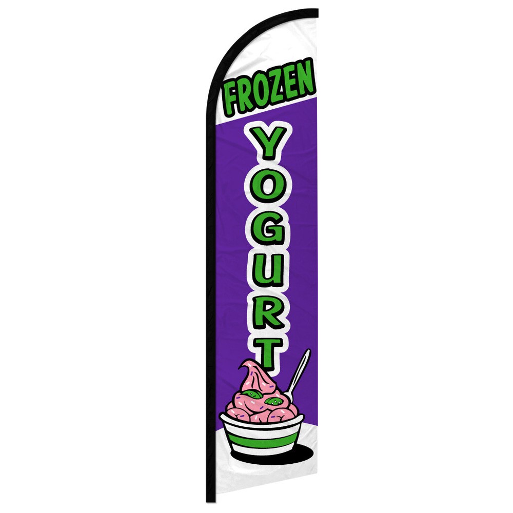 Frozen Yogurt Windless Swooper Flag for Concession Stands and Food Trucks – Eye-Catching Advertising Solution