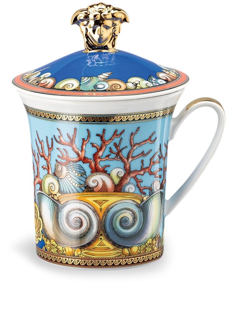 Versace La Mer Cup covered tea coffee chocolate Rosenthal Christmas SALE-image