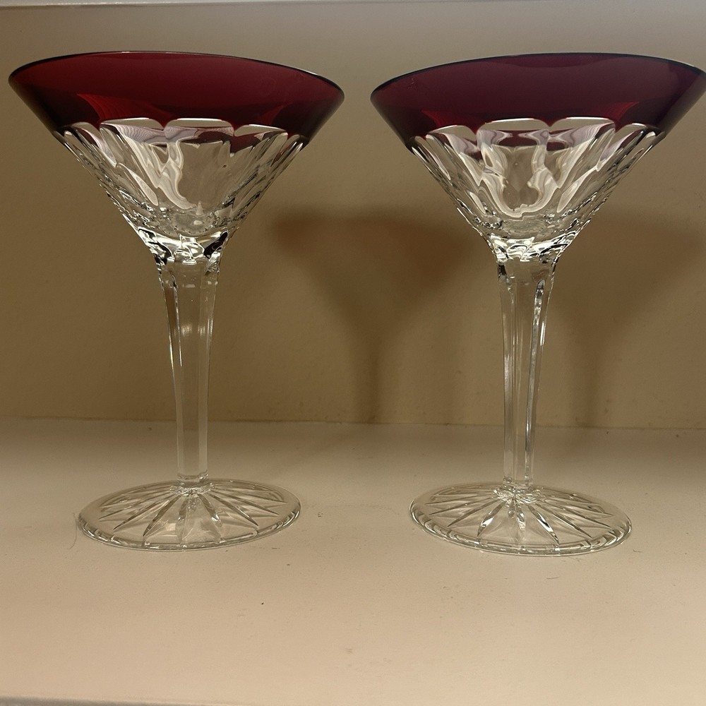 Waterford Crystal Talon Martini Glasses  in Simply Red 7 1/2
