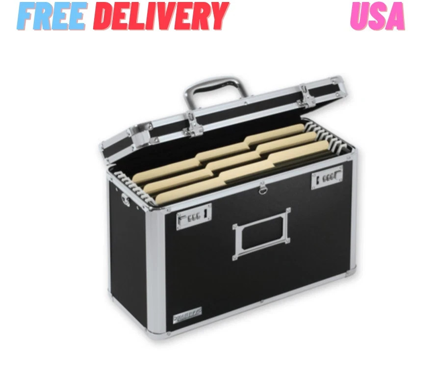 New Vaultz Locking Legal File Tote Black VZ01189 Free Shipping