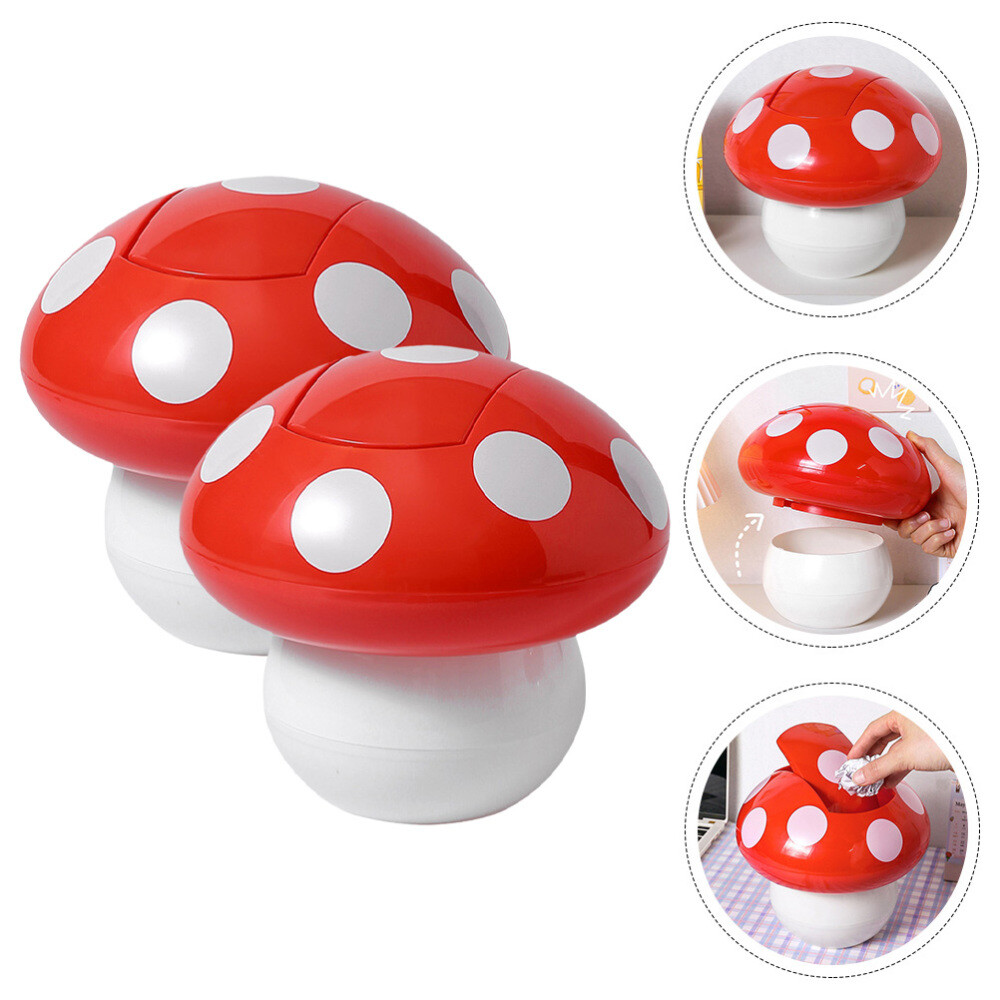 2 Pcs Desktop Trash Can Car Bedroom Baby Essentials Garbage Cans