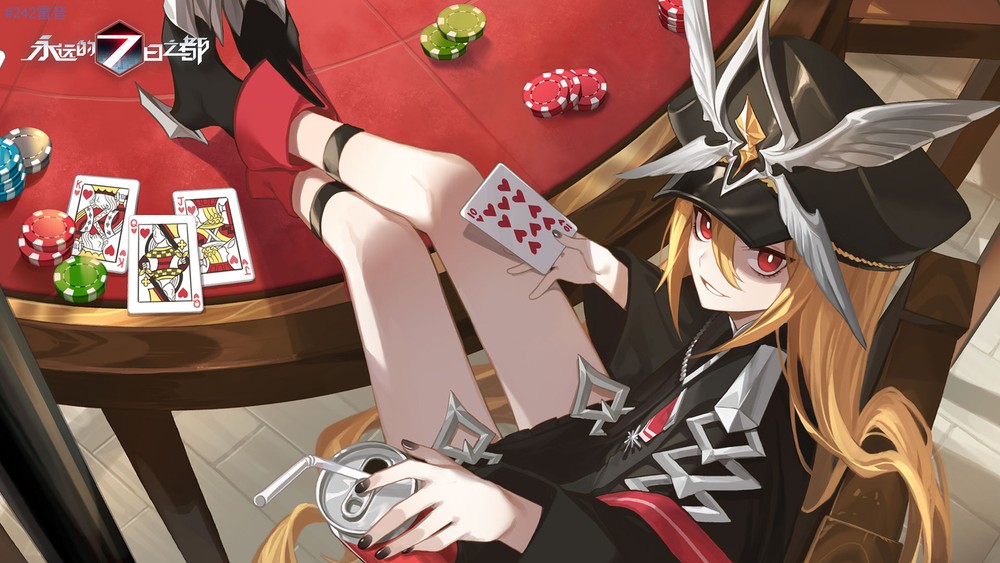 Anime forever 7th capital anime girls playing cards Playmat Gaming Mat Desk