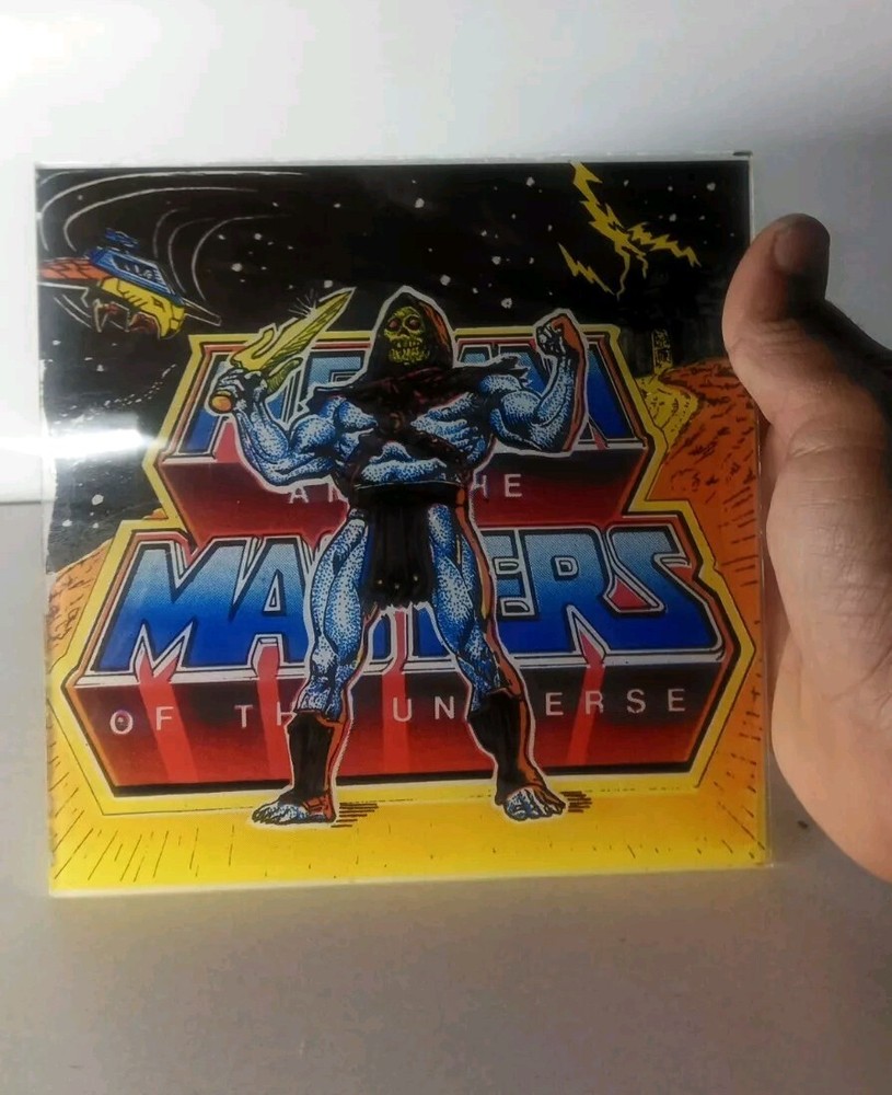 Vintage Motu He-man Skeletor Carnival Prize Picture Mirror Glass Rare Original